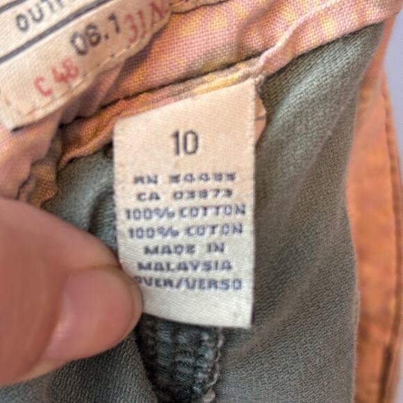 American Eagle Army Green Cargo Shorts 100% Cotton Zippered Pockets - Picture 3 of 7